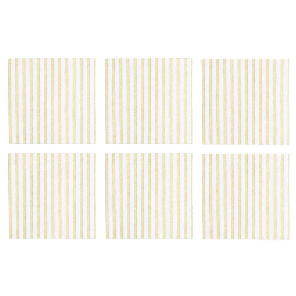Capri Linen Cocktail Napkins (Pack of 20) - Set of 6