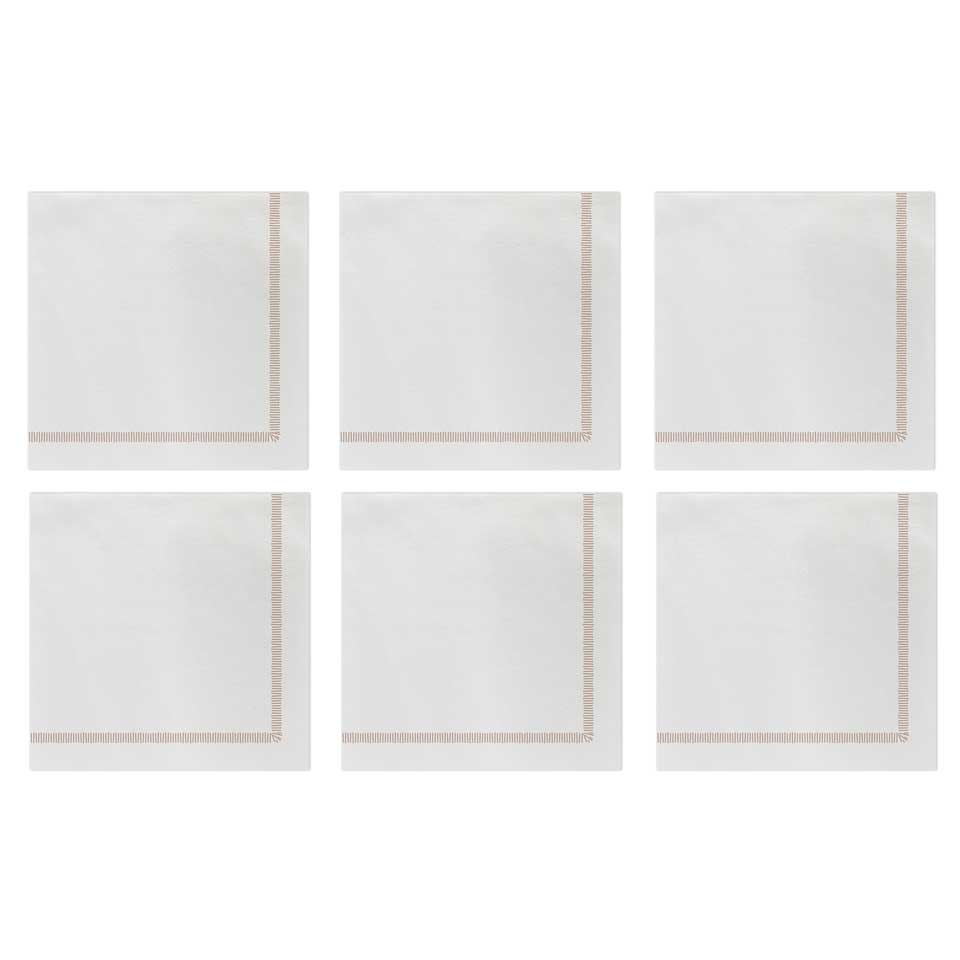Fringe Linen Cocktail Napkins (Pack of 20) - Set of 6