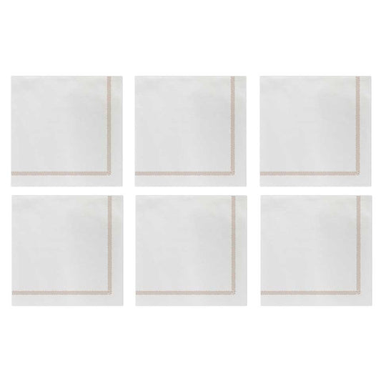 Fringe Linen Cocktail Napkins (Pack of 20) - Set of 6