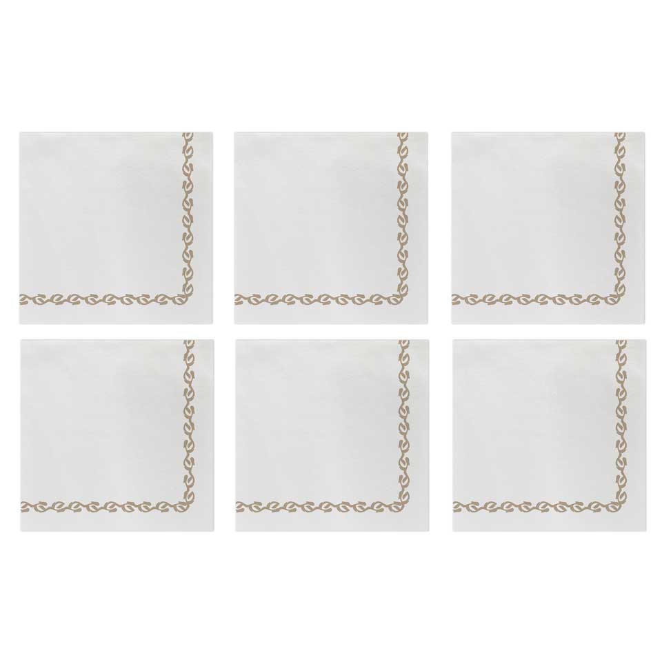 Florentine Linen Cocktail Napkins (Pack of 20) - Set of 6