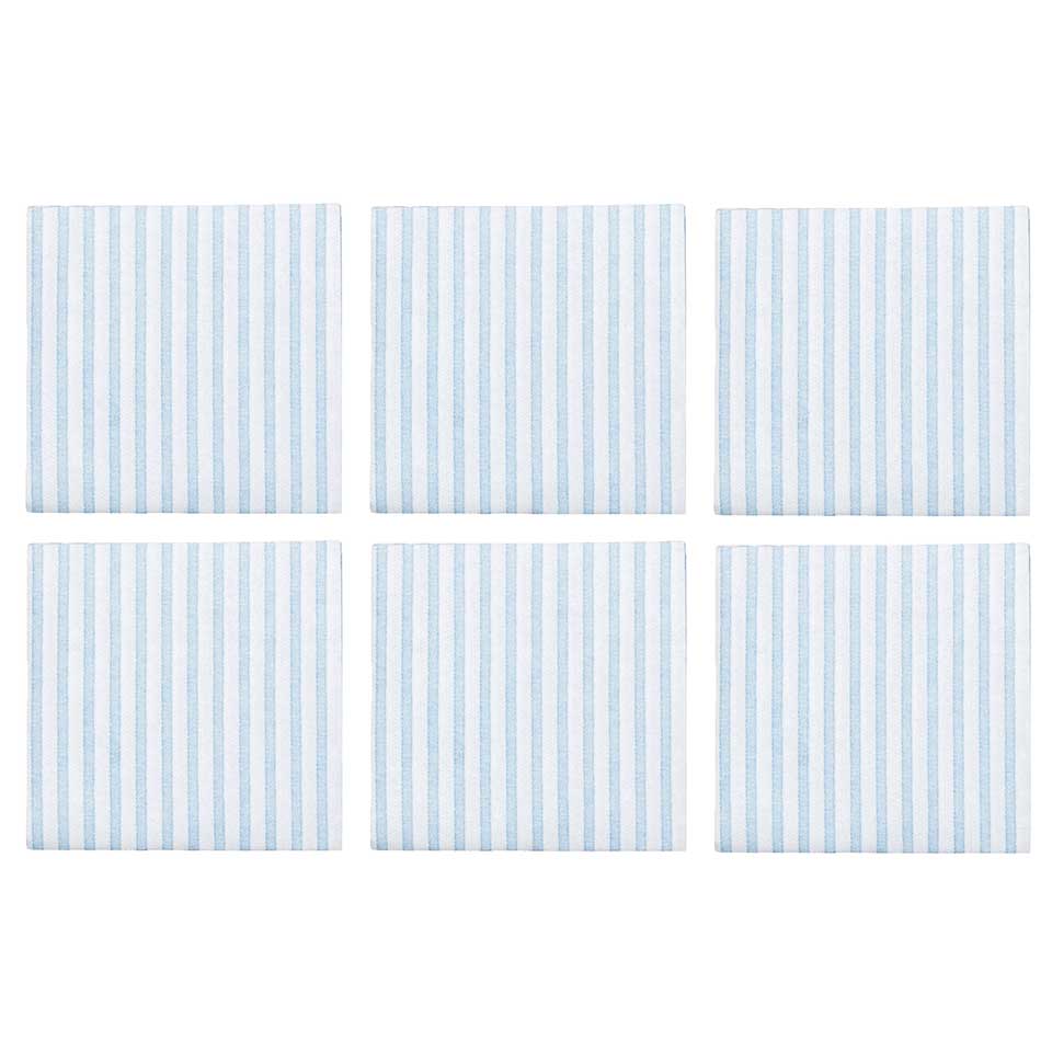 Capri Light Blue Cocktail Napkins (Pack of 20) - Set of 6