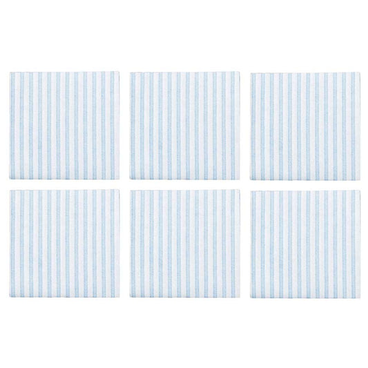 Capri Light Blue Cocktail Napkins (Pack of 20) - Set of 6