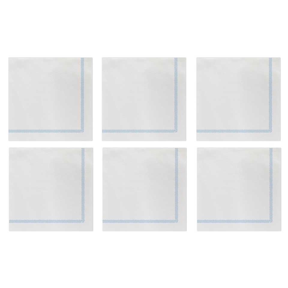 Fringe Light Blue Cocktail Napkins (Pack of 20) - Set of 6