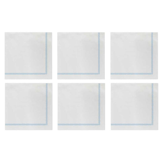 Fringe Light Blue Cocktail Napkins (Pack of 20) - Set of 6
