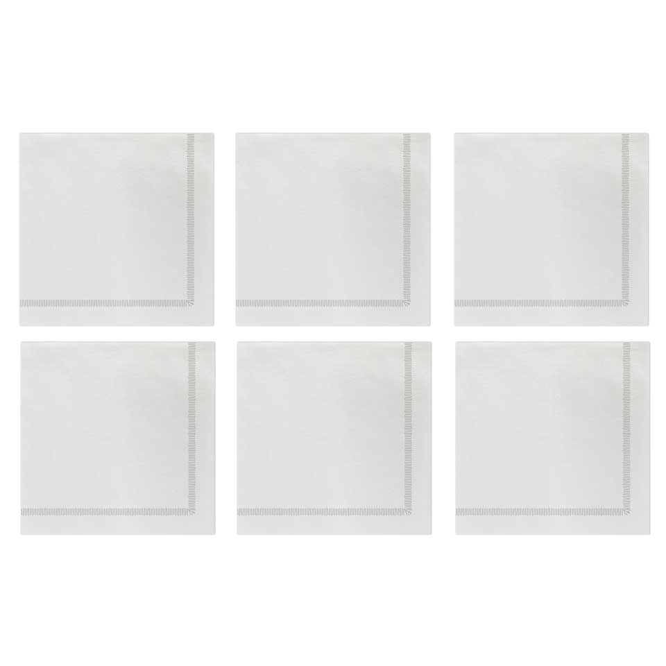 Fringe Light Gray Cocktail Napkins (Pack of 20) - Set of 6