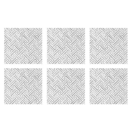 Greek Key Light Gray Cocktail Napkins (Pack of 20)