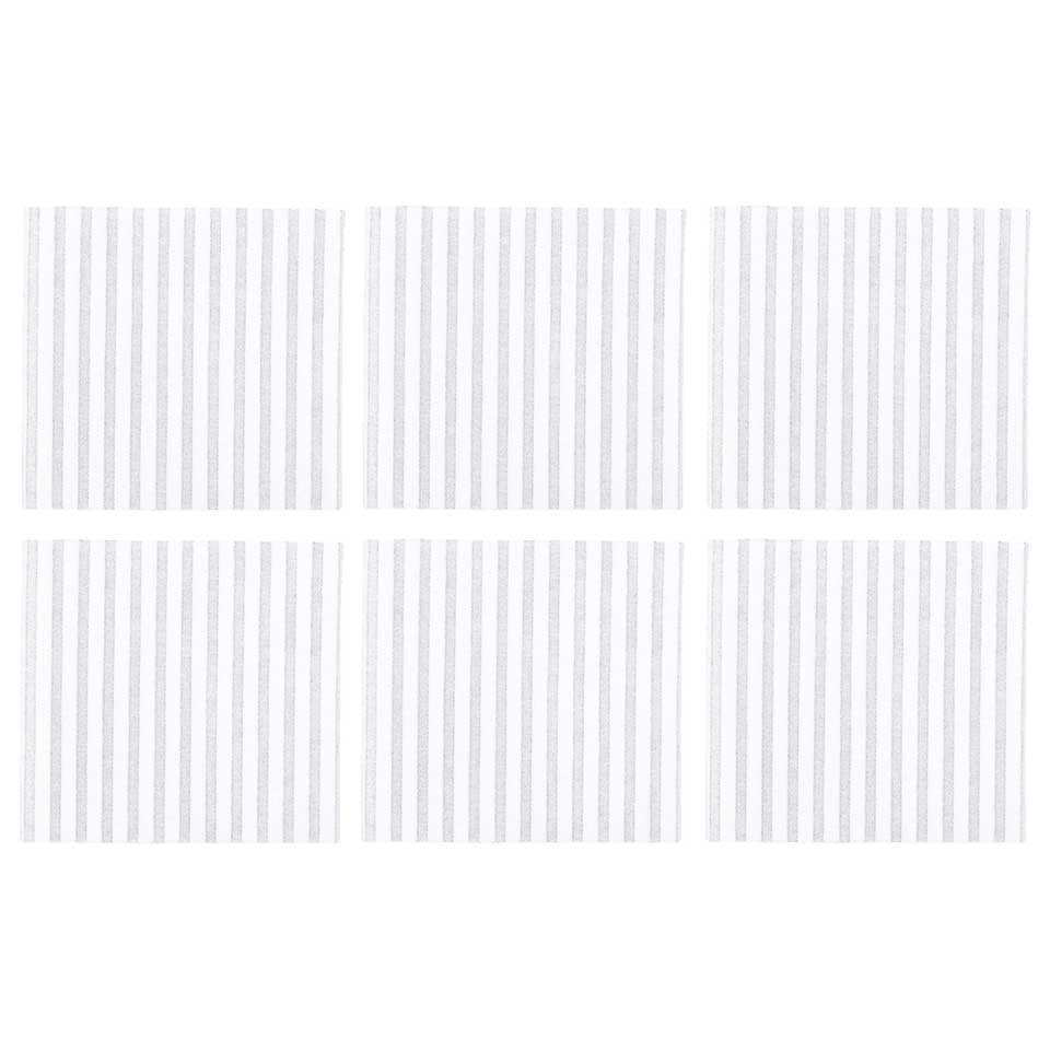 Capri Light Gray Cocktail Napkins (Pack of 20) - Set of 6