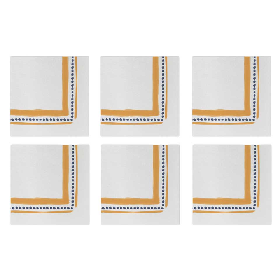 Campagna Orange Cocktail Napkins (Pack of 20) - Set of 6