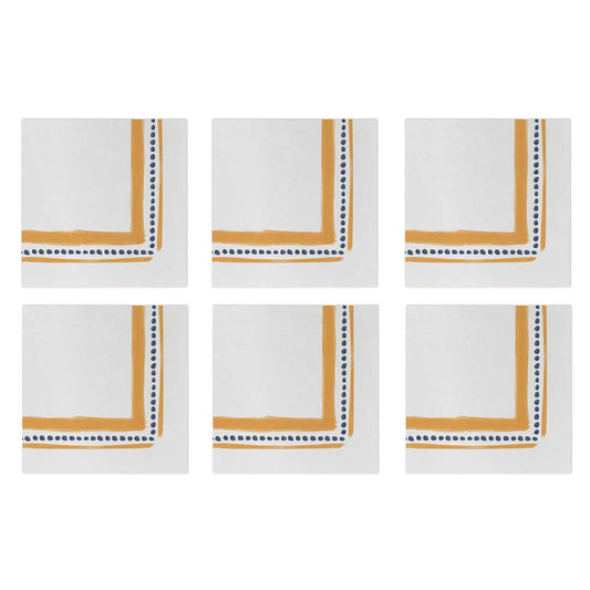 Campagna Orange Cocktail Napkins (Pack of 20) - Set of 6