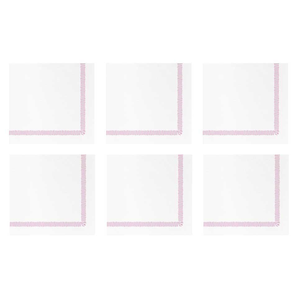 Fringe Pink Cocktail Napkins (Pack of 20) - Set of 6