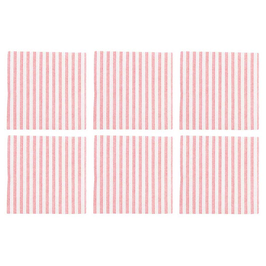 Capri Red Cocktail Napkins (Pack of 20) - Set of 6