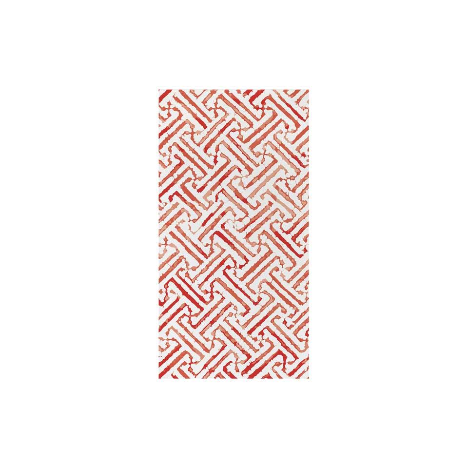 Greek Key Red Guest Towels (Pack of 20)