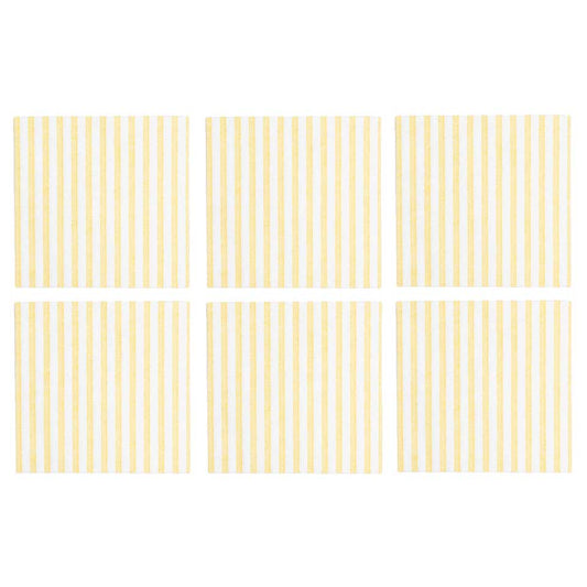 Capri Yellow Cocktail Napkins (Pack of 20) - Set of 6