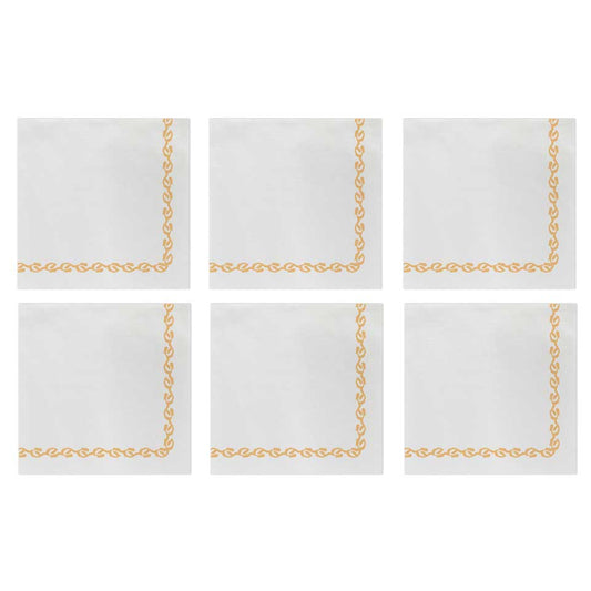Florentine Yellow Cocktail Napkins (Pack of 20) - Set of 6