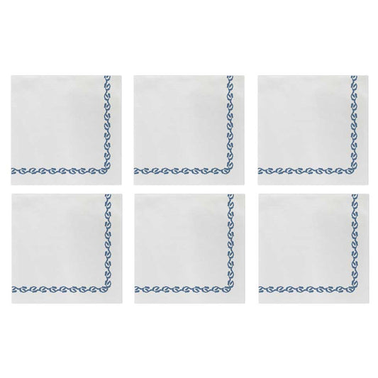 Florentine Blue Cocktail Napkins (Pack of 20) - Set of 6
