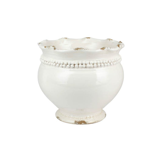 Linen Dotted Round Planter