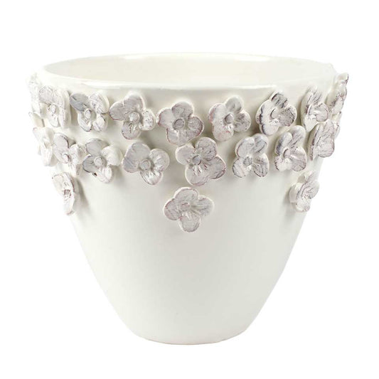White Flower Medium Cachepot