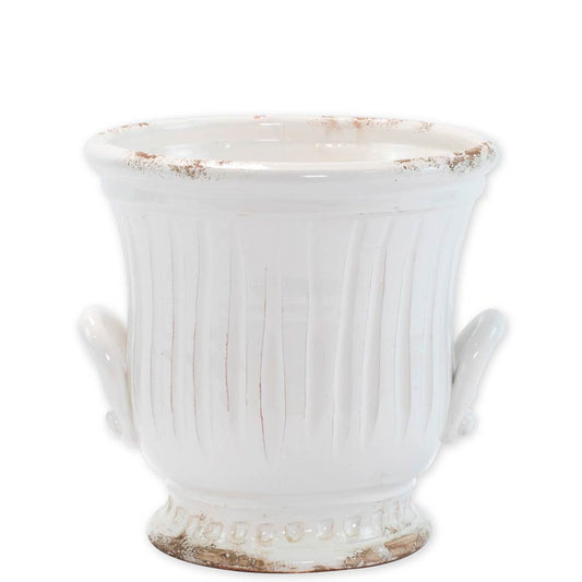 White Medium Handled Cachepot