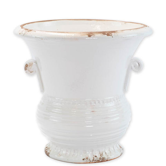 White Medium Flair Planter w/ Emblem