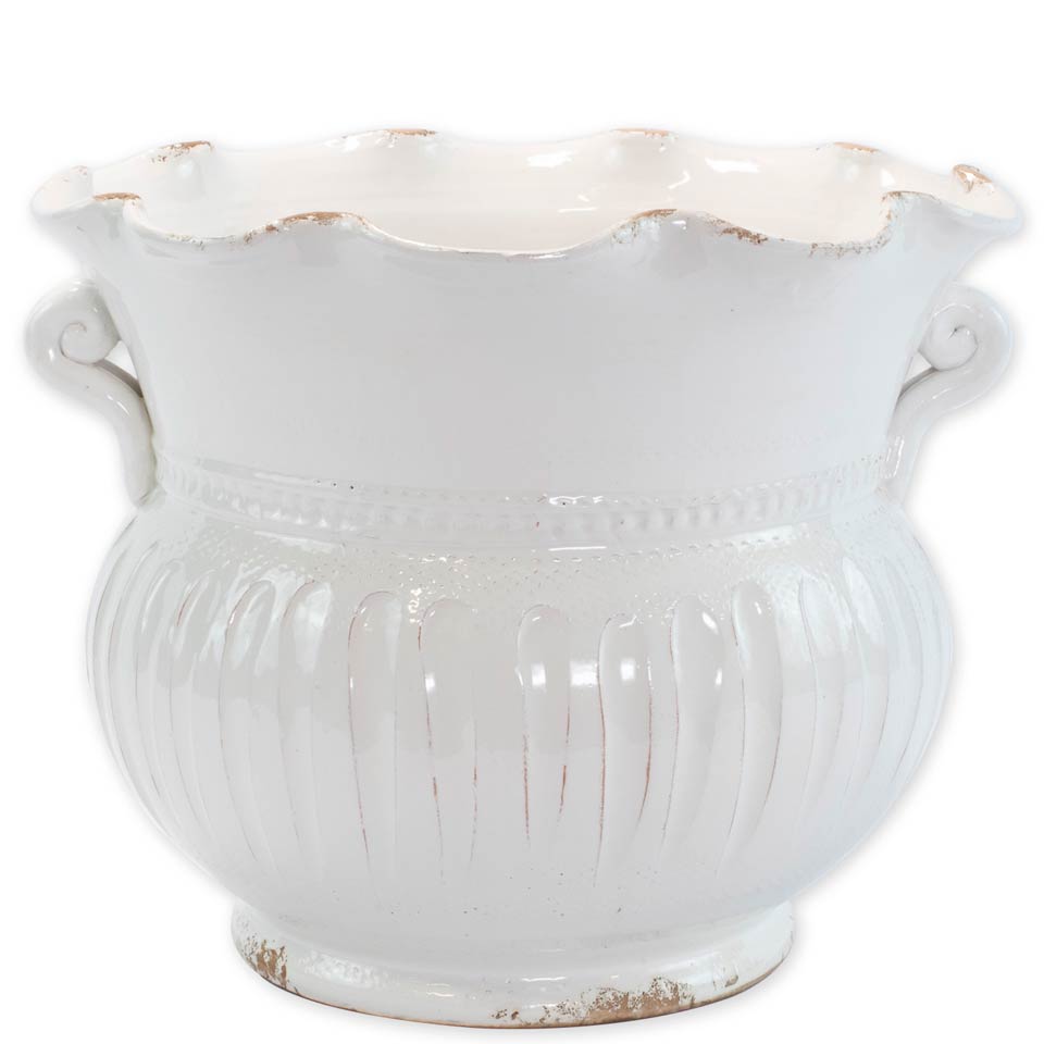 White Large Scallop Planter