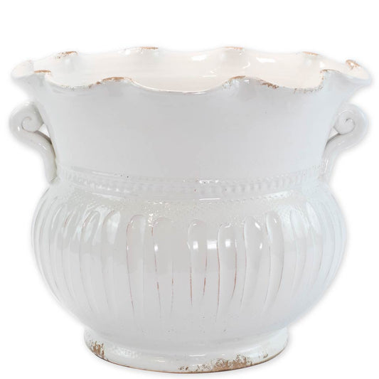 White Large Scallop Planter