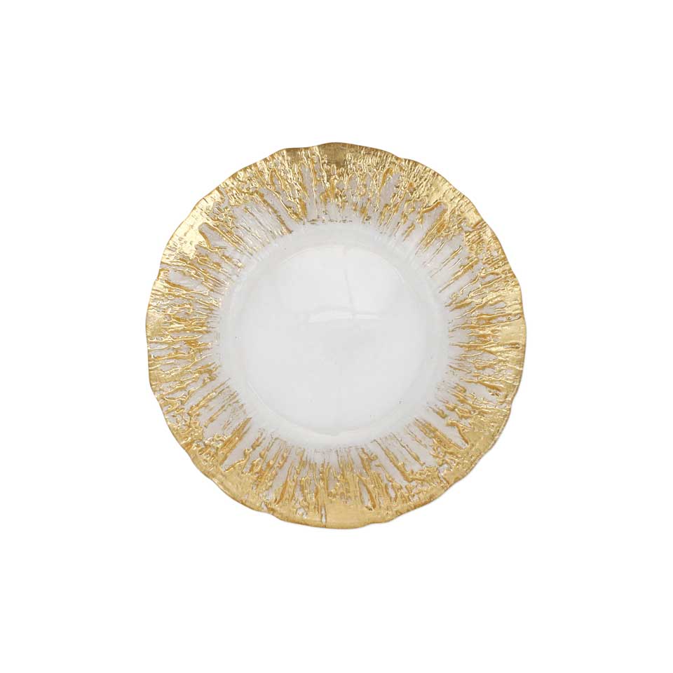 Gold Brushstroke Salad Plate