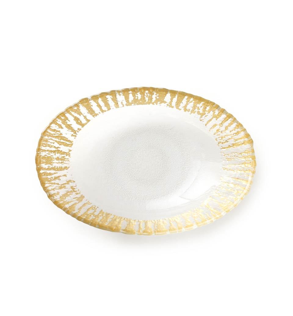 Gold Medium Oval Serving Bowl
