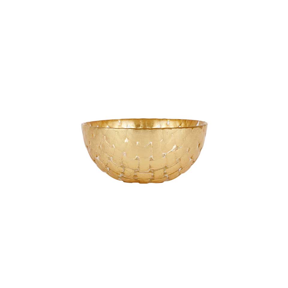 Gold Basketweave Dipping Bowl