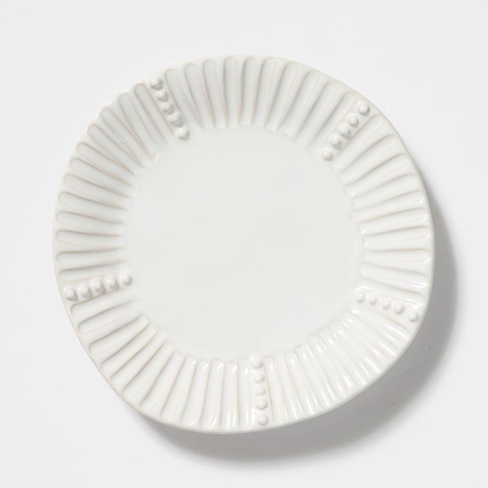 White Stripe Salad Plate