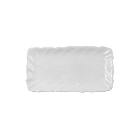 White Ruffle Rectangular Tray