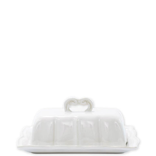 White Baroque Butter Dish