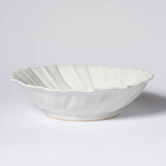 White Ruffle Large Bowl