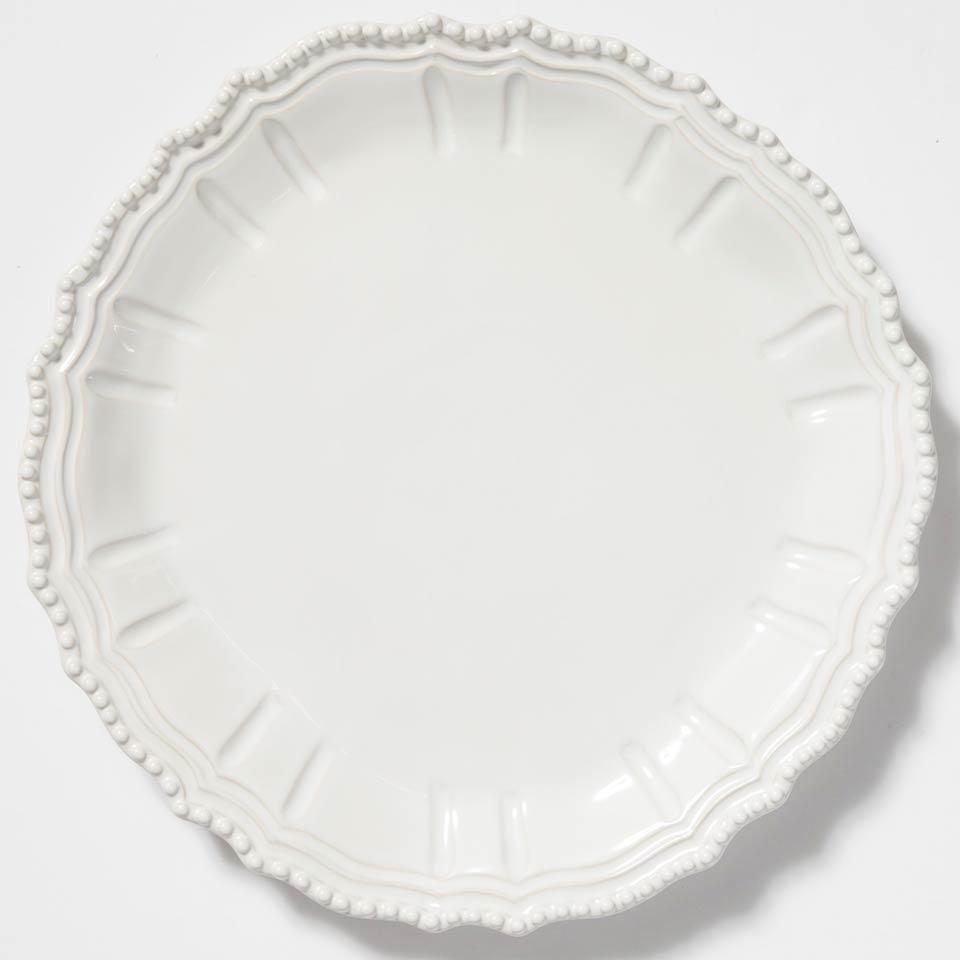 White Baroque Round Platter