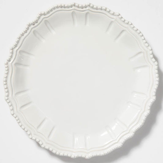 White Baroque Round Platter