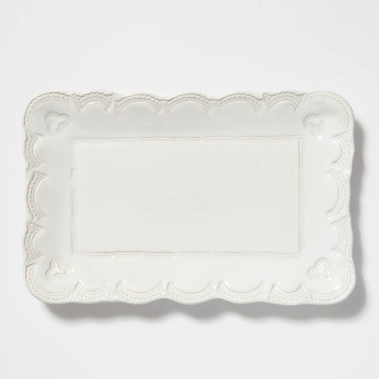 White Lace Small Rectangular Platter