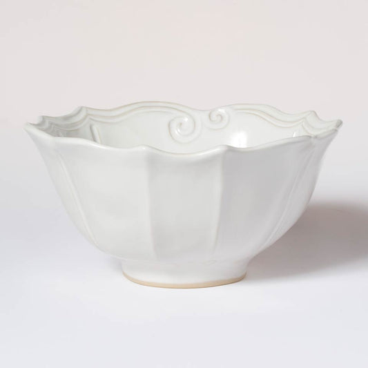 White Baroque Medium Serving Bowl