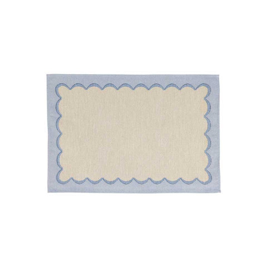 Blue Scalloped Placemats - Set of 4