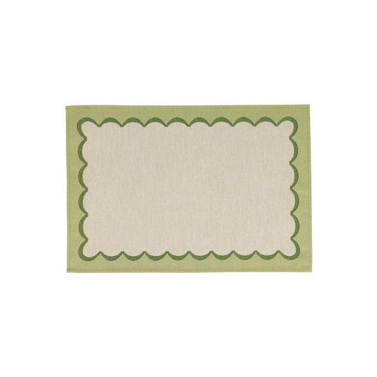 Green Scalloped Placemats - Set of 4