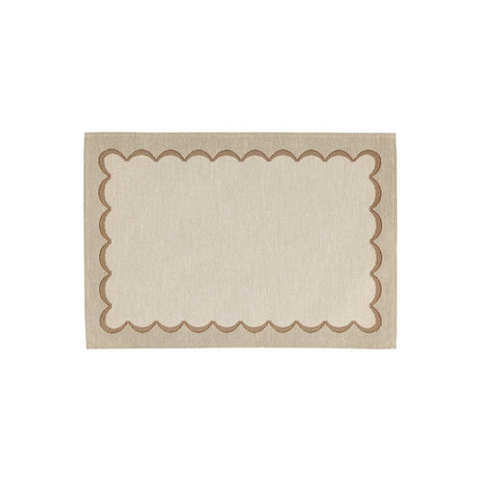 Natural Scalloped Placemats - Set of 4