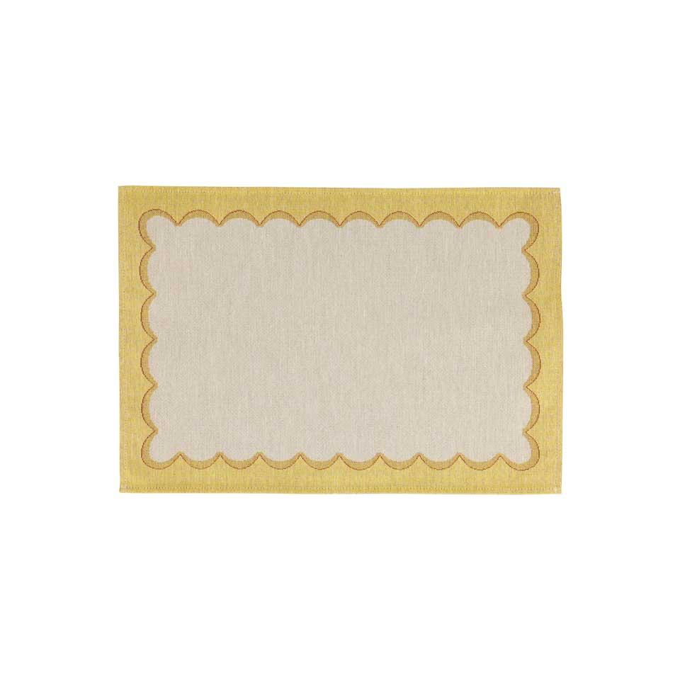 Yellow Scalloped Placemats - Set of 4