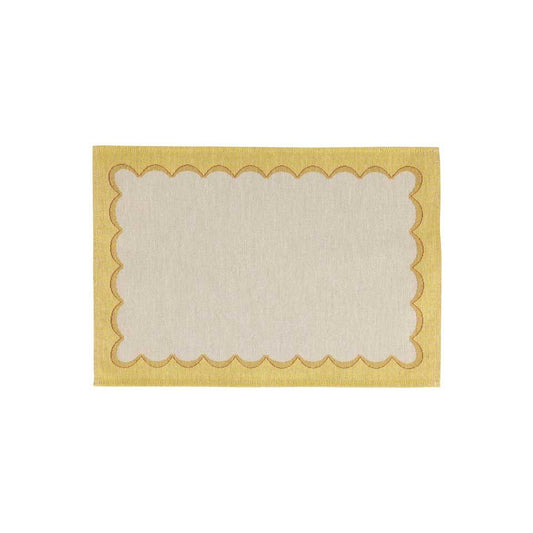 Yellow Scalloped Placemats - Set of 4