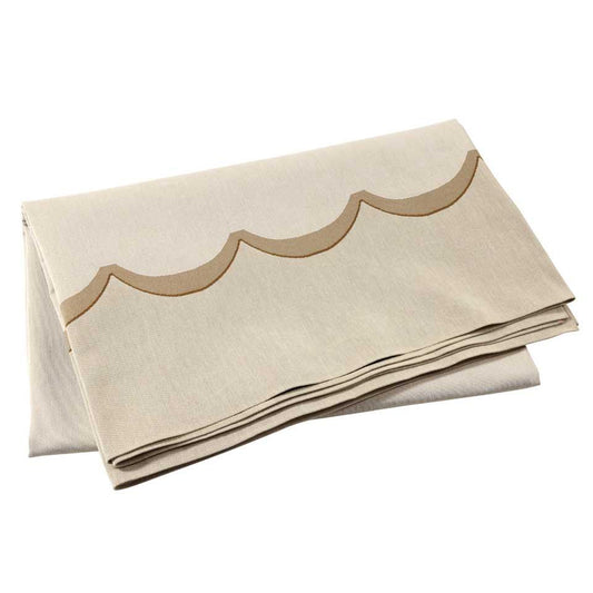 Natural Scalloped Tablecloth