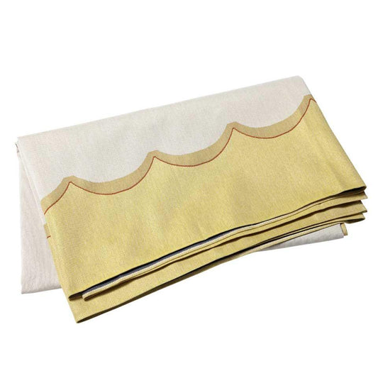 Yellow Scalloped Tablecloth