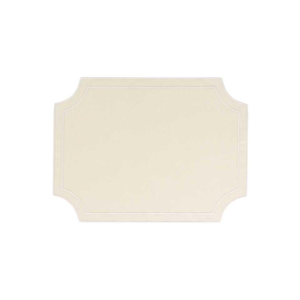 Ivory Rectangular Placemats with White Stitching - Set of 4