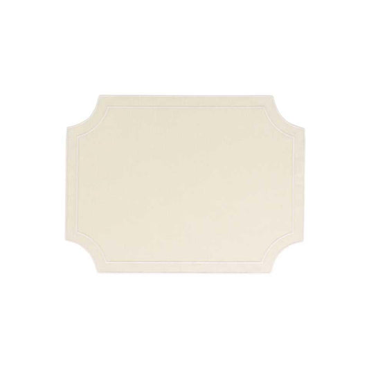 Ivory Rectangular Placemats with White Stitching - Set of 4