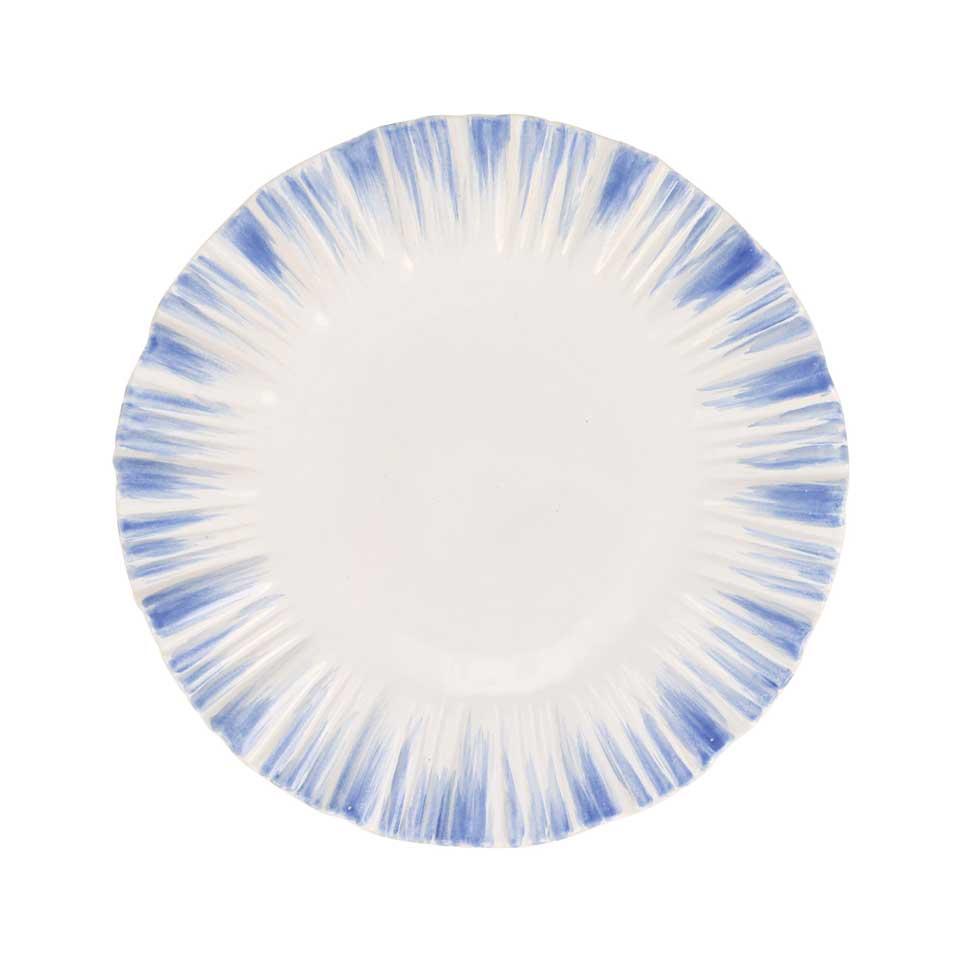 Blue and White European Dinner Plate