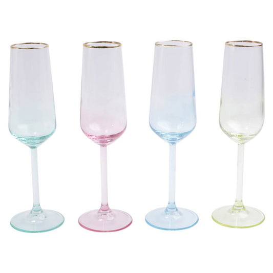 Assorted Champagne Flutes - Set of 4