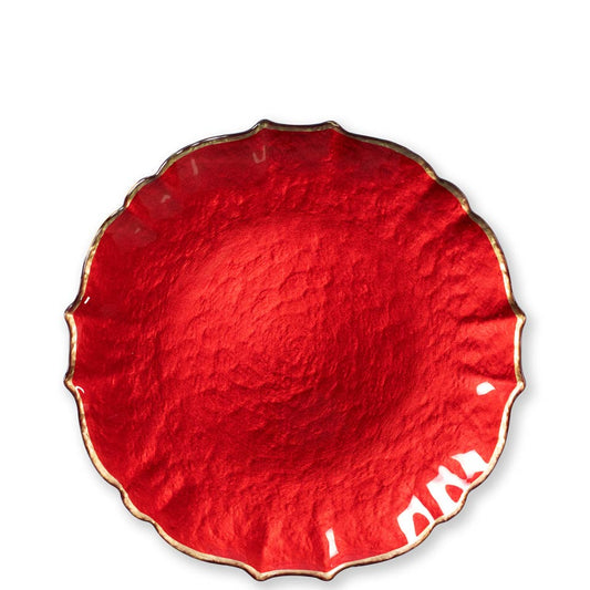 Red Salad Plate