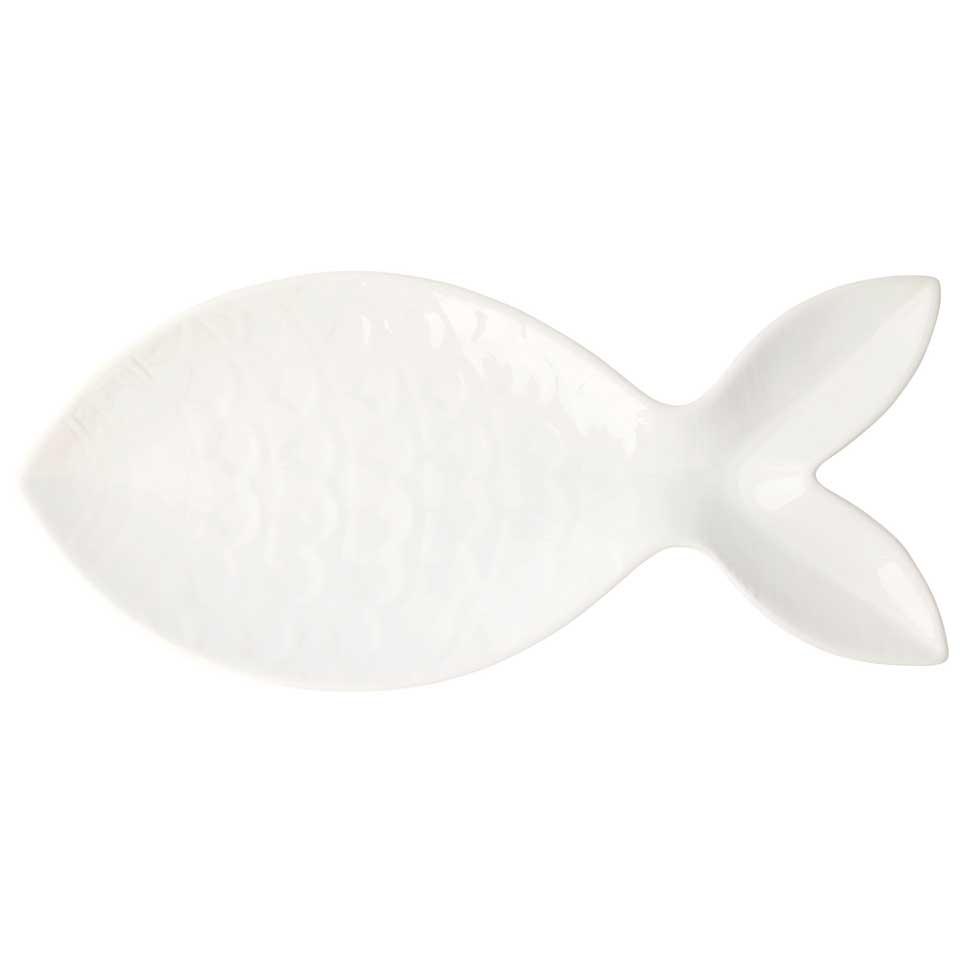 Large White Figural Fish Platter