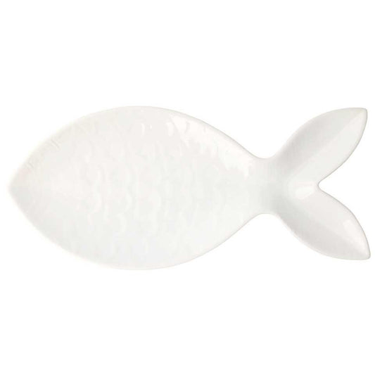 Large White Figural Fish Platter